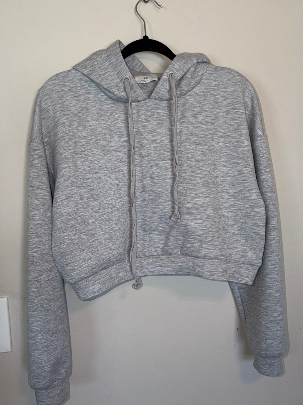 P. Cill Cropped Criss Cross Back Grey Hoodie
